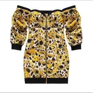 H&M Moschino gold chain off shoulder dress NWT limited edition